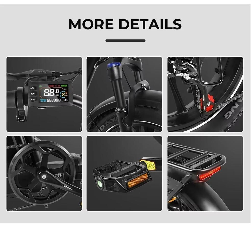 2026 New C05 pro Fold Electric Bike 500W Motor 36V 13AH City Travel Commute Electric Bicycle 20*4.0 Inch Tire USB phone charging.