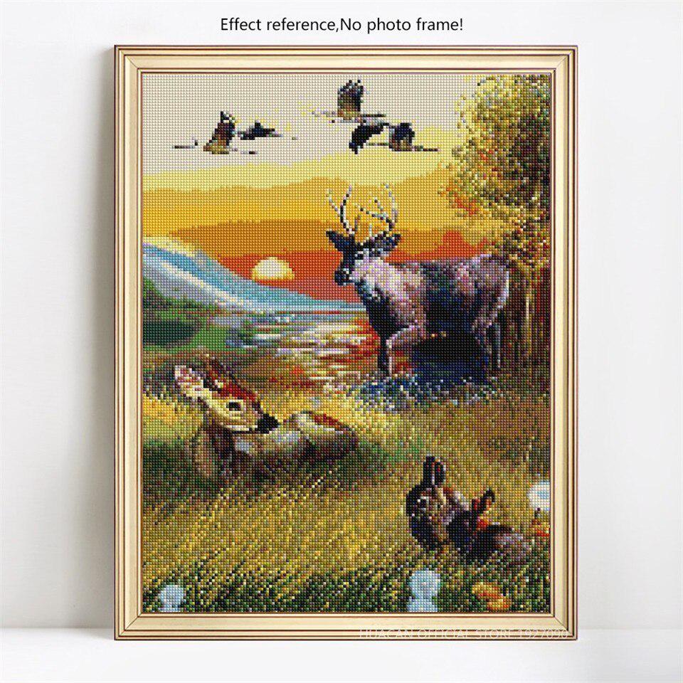 Full Round Cross Stitch Mosaic Diamond Painting Animal Diamond Embroidery