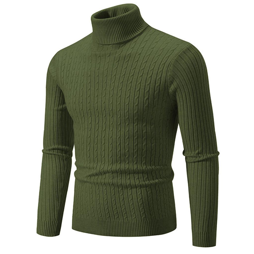 Men's Turtleneck Sweater Men's Casual Fashion Textured Pullover Bottoming Sweater