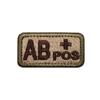 Embroidered Tactical Blood Type Velcro Badges: A, B, AB, O, +POS, -NEG - Military and Outdoor Identification.