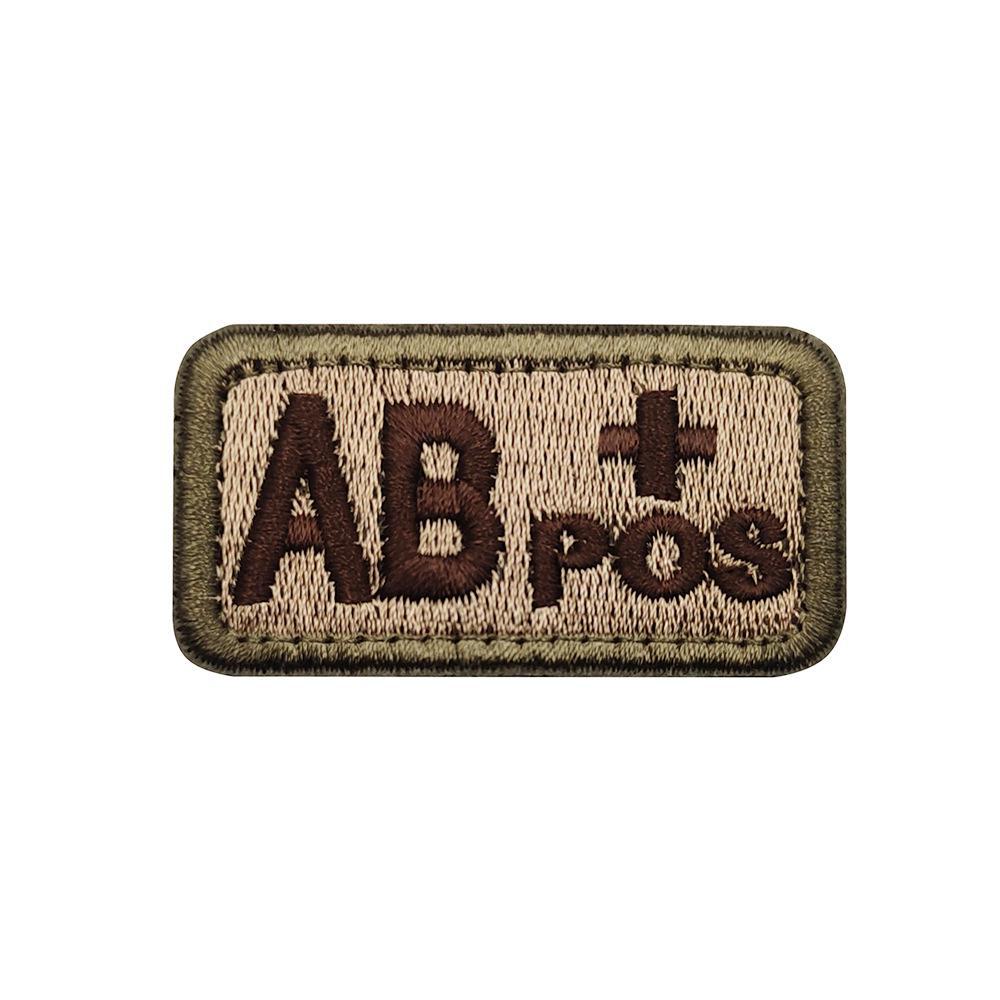 Embroidered Tactical Blood Type Velcro Badges: A, B, AB, O, +POS, -NEG - Military and Outdoor Identification.