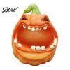 Resin Pumpkin Storage Bowl Big Mouth Box, Halloween Figurine Jewelry Tray, Holiday Desk Ornament Trinket Keys Candy Holder for Home Office Decor
