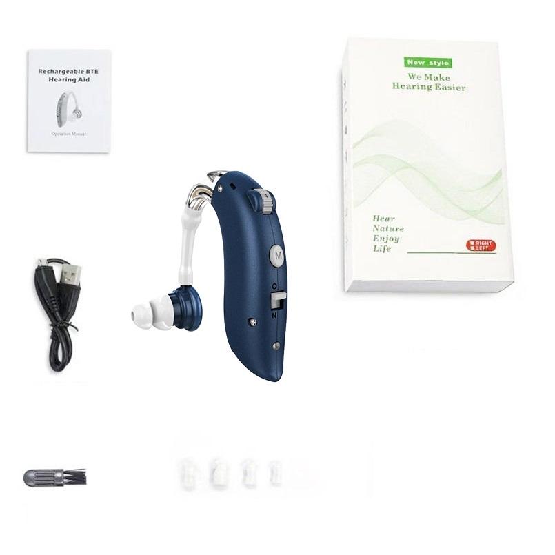 НОВЫЙ цифровой слуховой аппарат, USB перезаряжаемый усилитель звука, аудиофон для глухих, за ухом, цифровой слуховой аппарат для глухих и пожилых людей