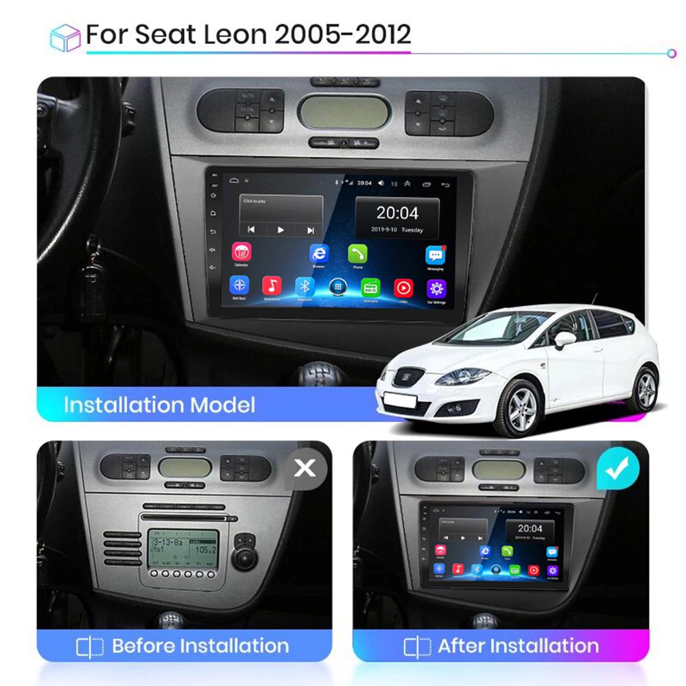 Android 16 Car Radio For Seat Leon 2 MK2 2005-2012 Auto Multimedia Player GPS Navigation Built-in Carplay Auto 2din No DVD H6