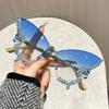 Роскошные солнцезащитные очки Diamond Butterfly женские брендовые винтажные очки без оправы большого размера женские очки