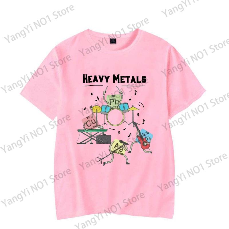 Т-футболка Heavy Metals Rock Chemistry Мужская Женская С круглым вырезом Оверсайз Уличная одежда Винтажная Харадзюку Унисекс