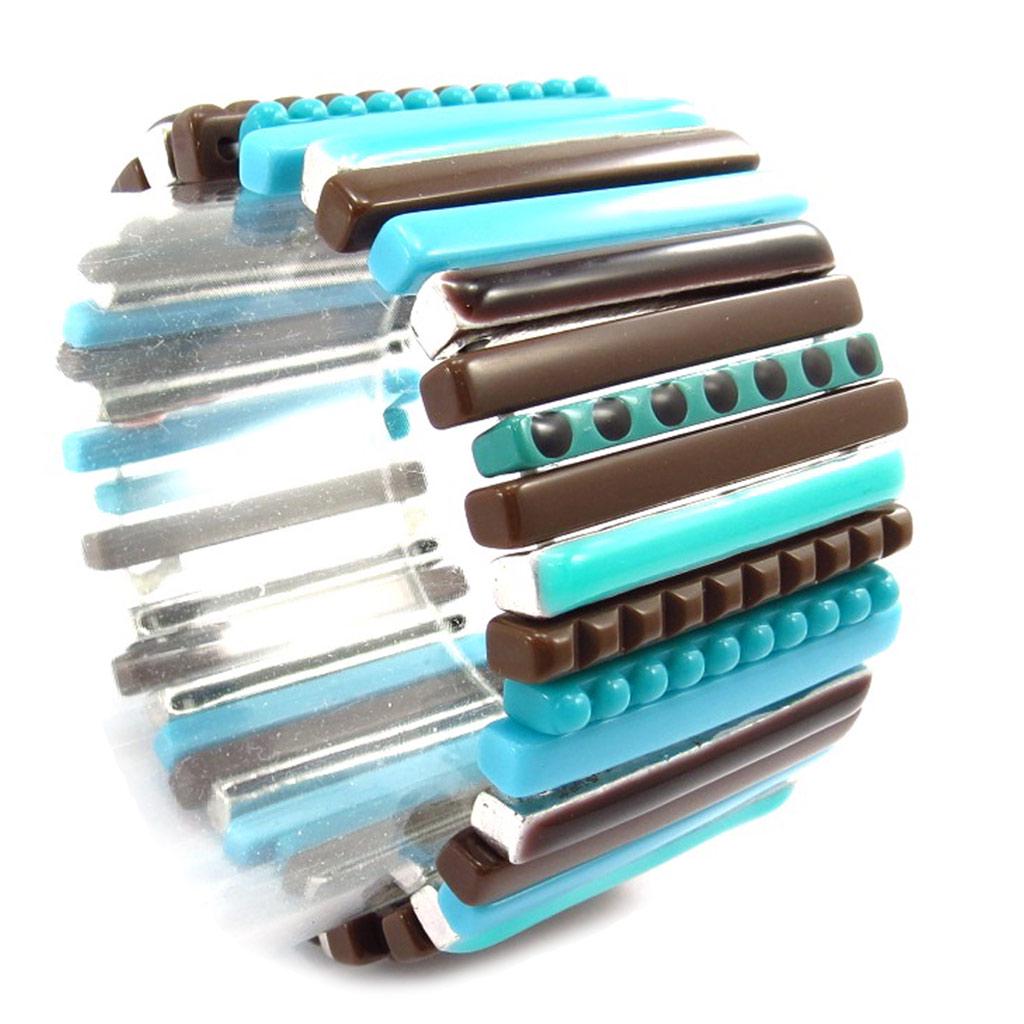 NOA [K1465] - Turquoise Brown 'Coloring' Designer Bracelet