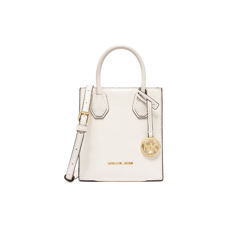 Michael Kors Однотонная женская сумка-аккордеон из искусственной кожи Mercer, сумка через плечо, мини-сумка, кремово-белая, 35S1GM9T0L-289
