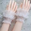 1 Pair Womens Lace Stretch Wrist Cuffs Bracelet Ruffle Detachable Fake Sleeve