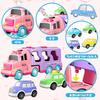 HIWO Toy Cars for Boys Ages and 6 and Educational Toy Set of 5 Large and Small Vehicles Large Truck 4 Mini Construction Fire Indoor Mini Educational