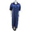 GMXIA Women's Denim Dresses Solid Colours Plus Size Dresses