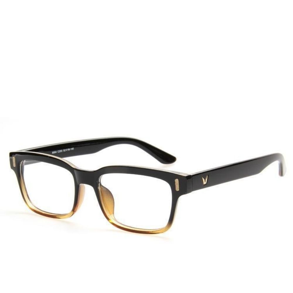 Vintage Pc Reading Glasses Black Brown Square Frame Business Eyeglasses Ultra Light Frame Unisex