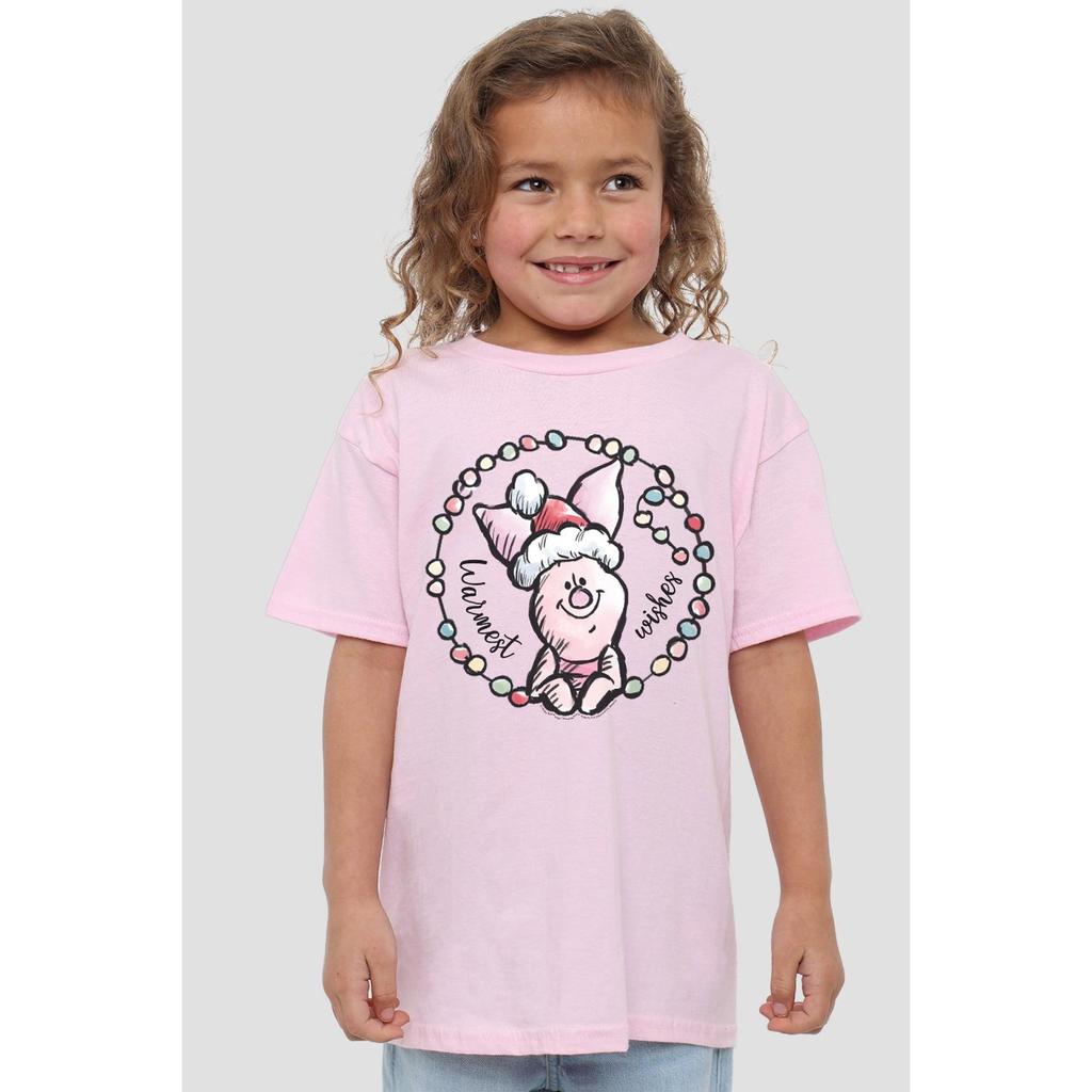 Winnie the Pooh Футболка с изображением поросенка для детей/детей с самыми теплыми рождественскими пожеланиями