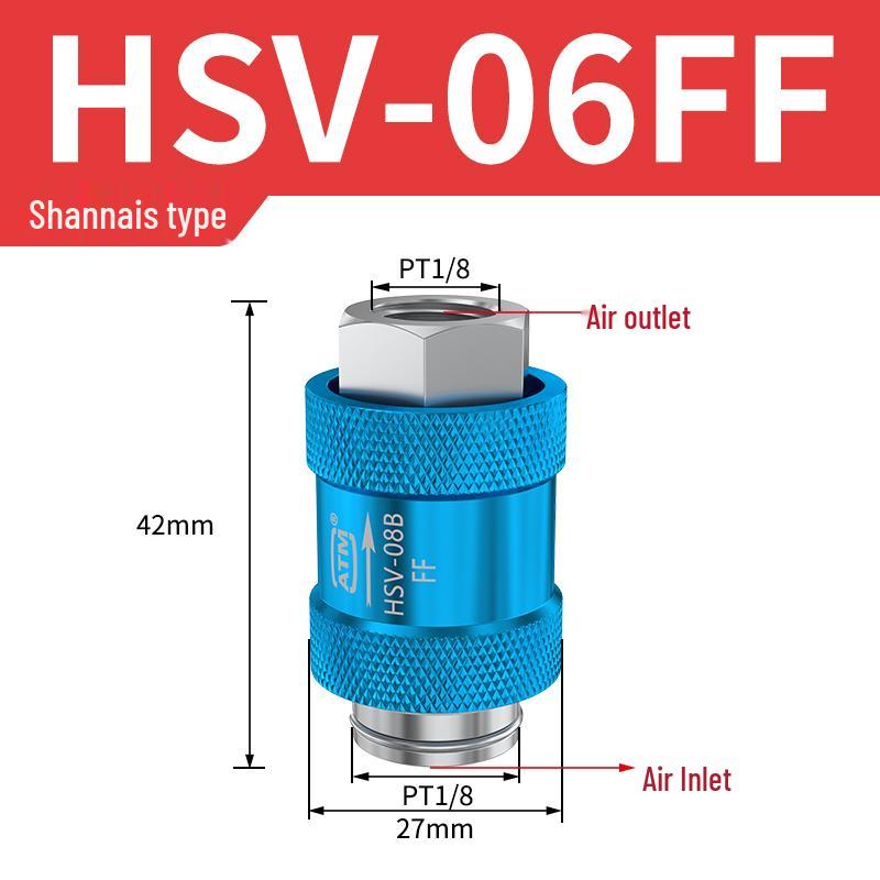 Пневматический раздвижной ручной клапан HVS-08/10/15, двойная внутренняя резьба, переключатель сдвига с ручным нажатием и выхлопом, 1/2/4 порта