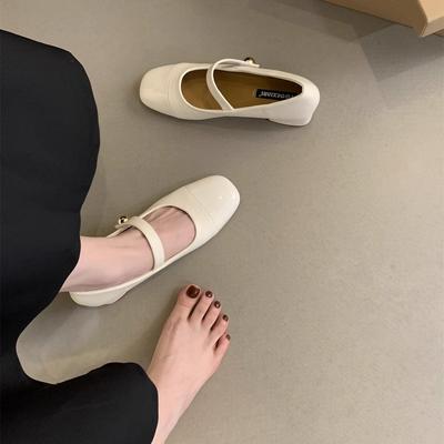 Ретро квадратный носок, неглубокий вырез, туфли-лодочки, женские, 2025, новая весна и осень, корейская версия, нежный сказочный стиль, толстый каблук, туфли Мэри Джейн, женские