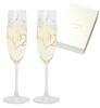 Toyo Sasaki Glass Benedile Wine Glasses, Pair of Champagne Sets, Heart Pattern, 170ml, Clear, G455-S109