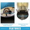 ABSOPRO Car Curved Exhaust Tip 61mm 69x61mm 190mm Muffler Stainless Gold Tone Heart-Shaped Tailpipe, Inlet, Outlet, Length, Bolt-On Tip, Steel,