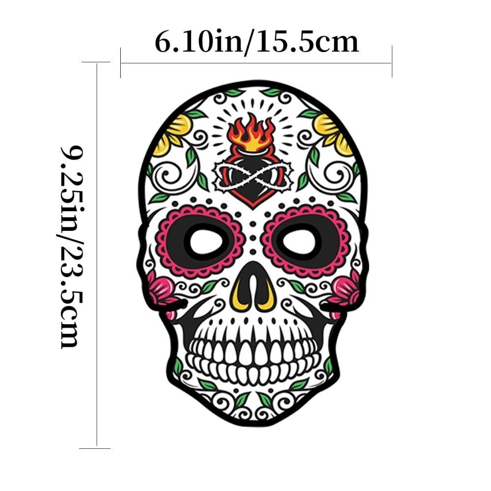 6Pcs Colorful Halloween Skull Mask Full Face Mexican Skull Mask New Skull Face Mask Day Of The Dead