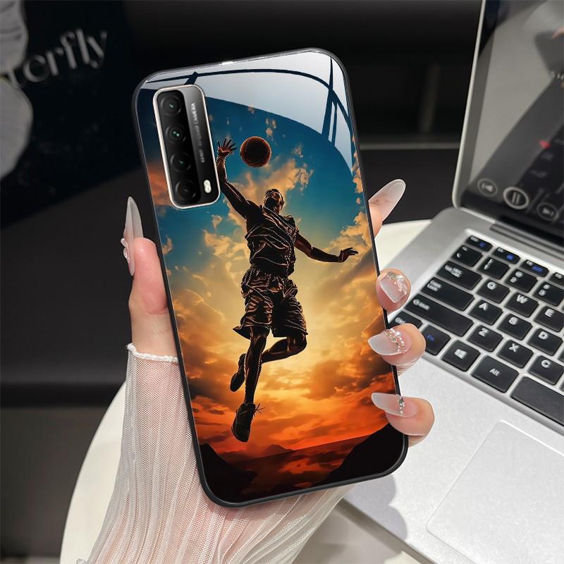 For Huawei P Smart 2021 Phone Case Trendy Fantasy Design Tempered Glass Bumper For Huawei Y7A PPA-LX3 PPA-LX1 PPA-LX2 Back Cover