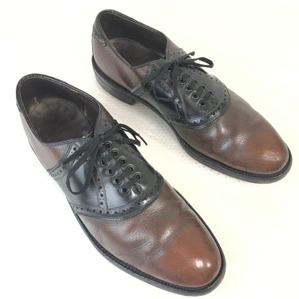 70s-80s Vintage Goodyear Welt Saddle Shoes Men’s 9.5 27.0-27.5 Brown Pebble Leather(USED)