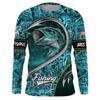 Fishing Pattern Print Men T Shirt Outdoor Go Fishing Sports Clothing Fashion Cotton Long Sleeve T-shirt Casual O-neck Loose Tops