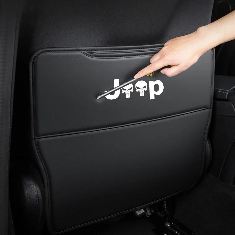 2pcs For Jeep Series Rengade Compass Patriont Grand Seat Anti Kick Pad Car Front Seat Protective Pad Anti Scratch Anti Kick Pad AKR1