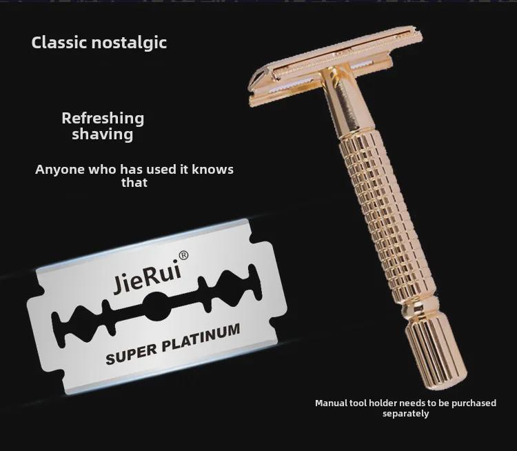 100-Pack Stainless Steel Double-Sided Razor Blades for Men's Manual Razor and Eyebrow Trimmer