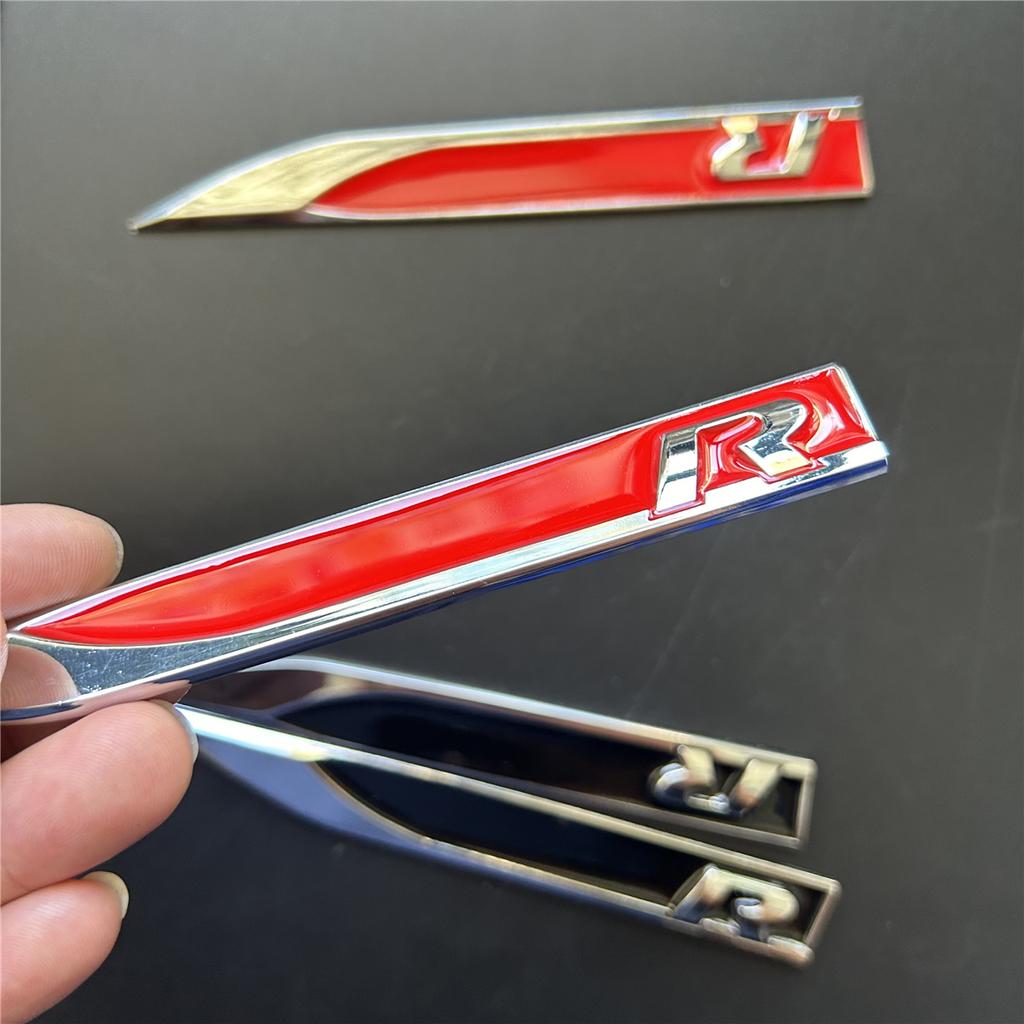 2 шт./компл. наклейка на боковое крыло автомобиля с логотипом R, подходит для GTI Polo Golf 5 6 7 MK8 Touareg Passat b6