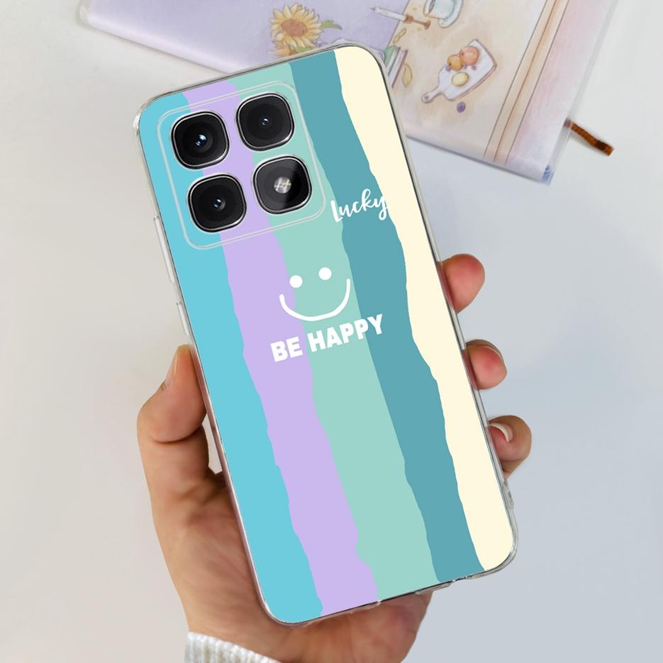 Чехол для Xiaomi 14T Pro Стильный чехол с рисунком цветов 6,67'' Прозрачный силиконовый чехол для телефона Для Xiaomi Mi 14T 14TPro Mi14T Мягкий чехол