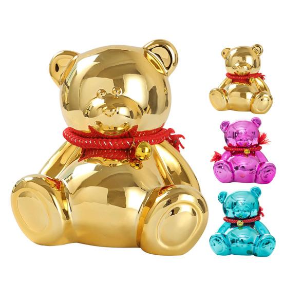 Гальванический медведь-копилка, сидящий медведь, монета, копилка, домашний офис, книжная полка, украшение для рабочего стола, украшение для детей и взрослых, подарок