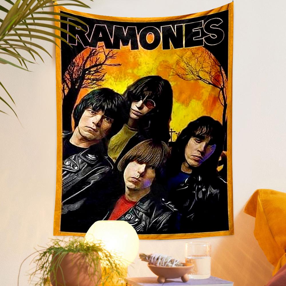 Ramones Punk Rock Band Leather Jacket Music Fans Art Tapestry for Dorm Room Wall Hanging