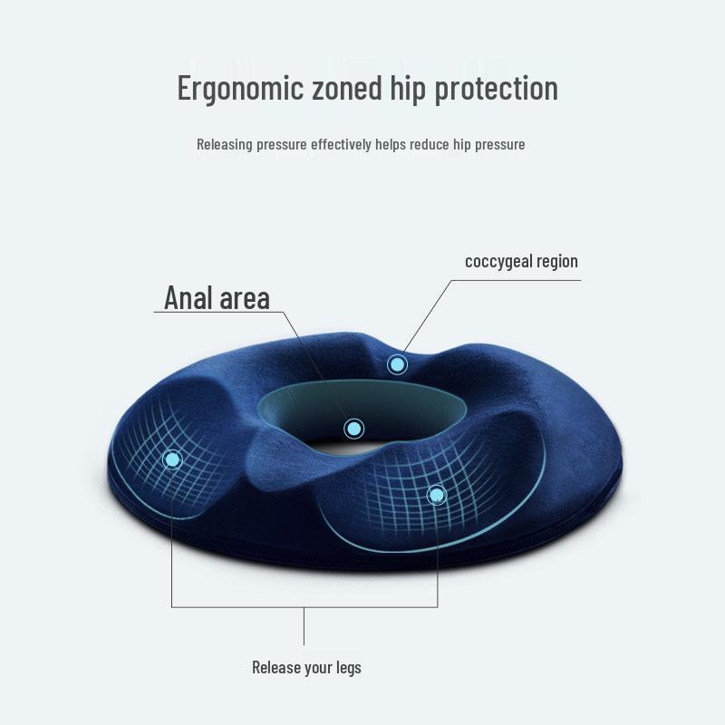 Memory Foam Breathable Cushion for Office Chair and Car - Relieves Long Sitting Discomfort