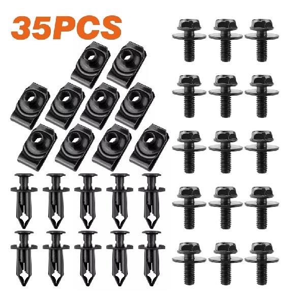 Engine Cover Undertray Splash Shield Guard Body Bolts U-Nut Clips M6 For Toyota