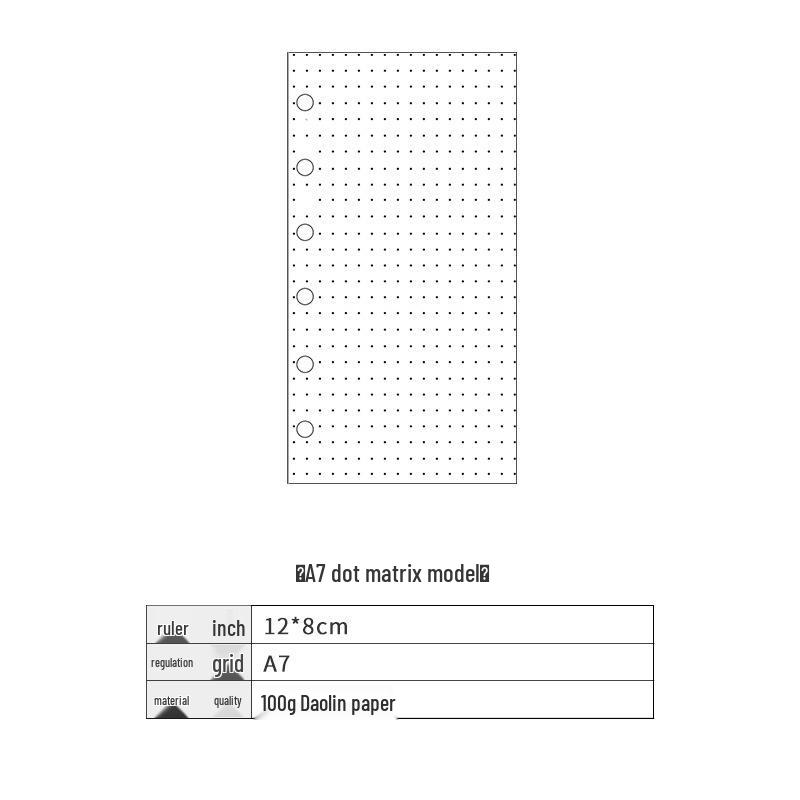 Утолщенная бумага для сменных блоков формата A4/B5/A5/A6/A7 – Горизонтальная линия, Клетка, Чистые листы