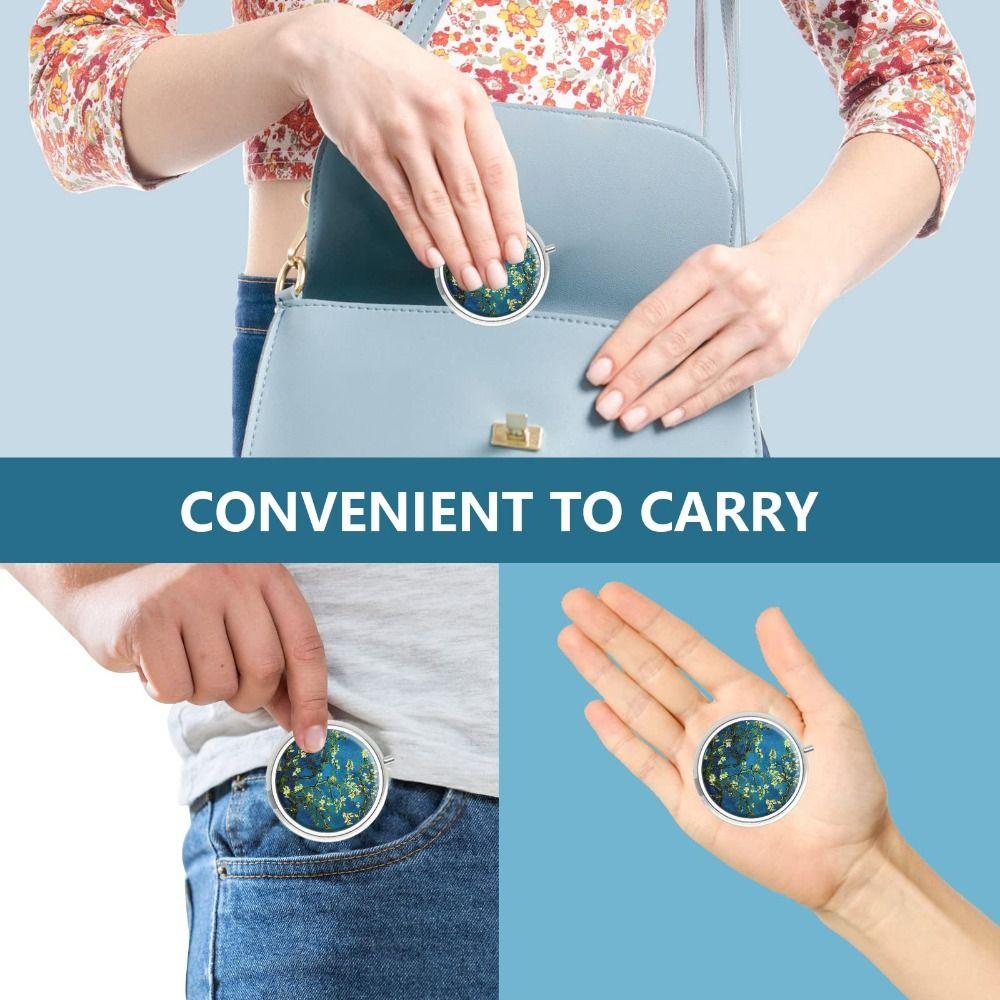 Small Size Pill Box 3 Compartment Pill Organizer Cute Pill Case For Purse Pocket