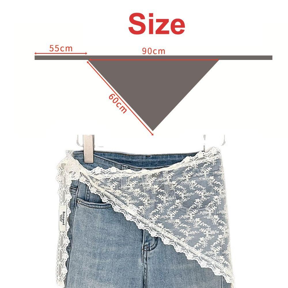 Fashion Flower Embroidery Lace Flower Hair Scarf Thin Cute Mini Lace Skirt Chic Style Bohemian Bandanas for Women