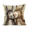 Cartoon Donkey Pillow Cover Zippered Cute Animal Pillowcase Decorative Throw Pillow Cover for Car Sofa
