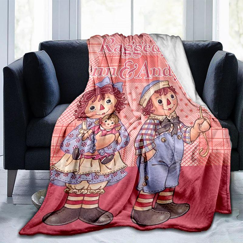 Raggedy Ann And Andy Adventure Blanket Suitable for Sofas, Beds, Offices, And Camping - Perfect Gift for Halloween Christmas