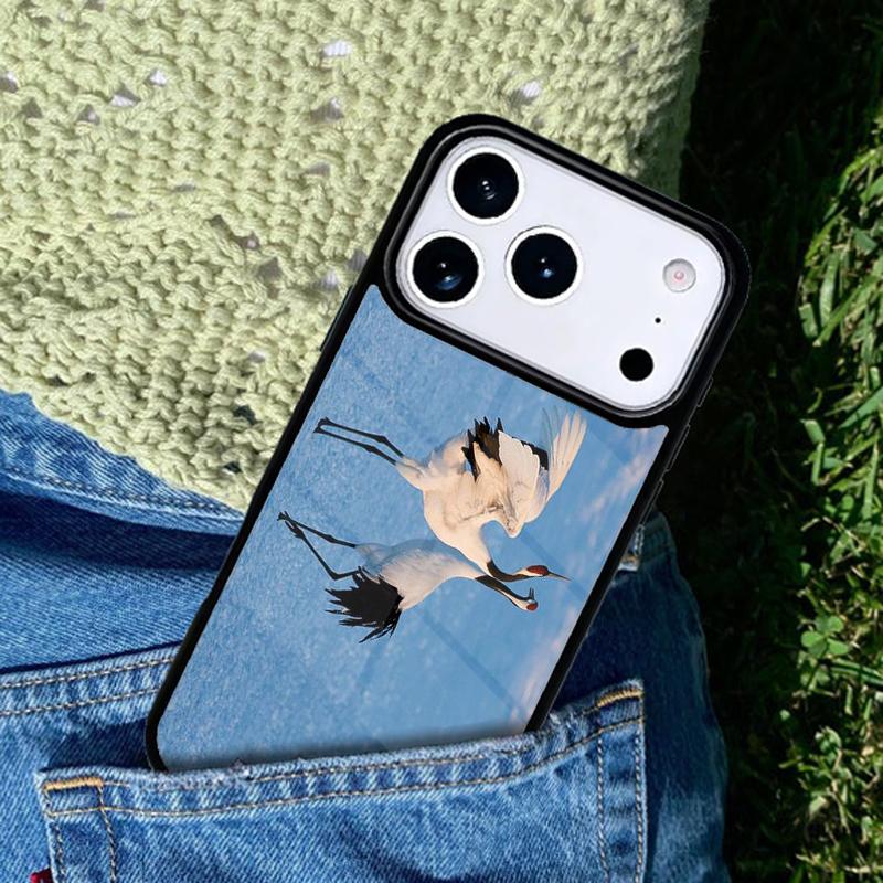 Чехол для телефона с изображением Красноголового журавля для iPhone 17 AIR 16 Pro Max 15 14 Pro 11 12 13 Ударопрочный силиконовый чехол