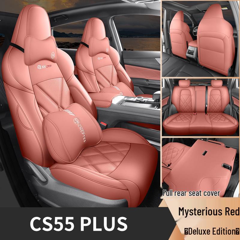 Compatible with Changan CS55 Plus models, full-coverage second and third-generation seat covers for all-season use.