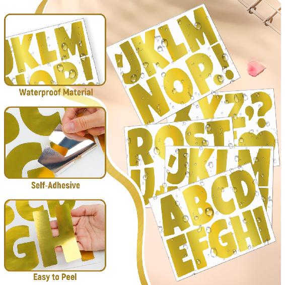 117 Pcs Bulletin Board Letters Large Letter Stickers 4 Inch Self Adhesive Vinyl Waterproof Alphabet Stickers for Poster Board Letters Mailbox