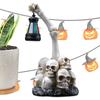 Halloween Skeleton Hand Statue Hexagonal Lamp Horror Garden Ghost Skull Decoration Solar Lantern Skeleton Hand Resin Statue