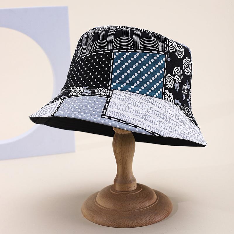 Popular exotic bucket hat European and American personalized printing double-sided sunshade basin hat spot