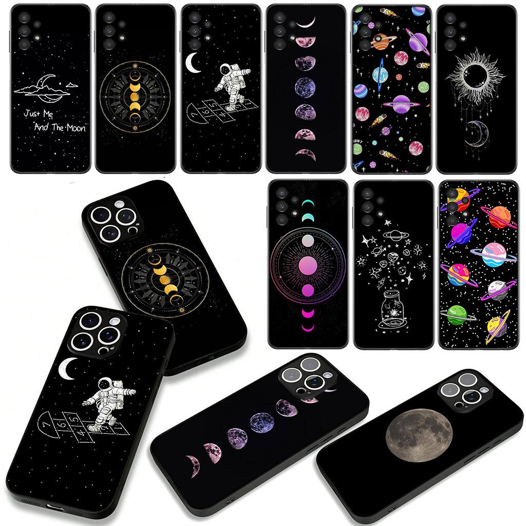 Cover for Apple iPhone 16 15 14 Plus 13 12 Mini 17 Pro Max + ProMax 16E Air 16+ 15+ Coque Phone Case Moon Stars Astronaut Sky