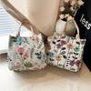 Canvas Bag Women's 2025 New Large-capacity Handbag Printed Tote Bag Niche Design Work Literary Handbag