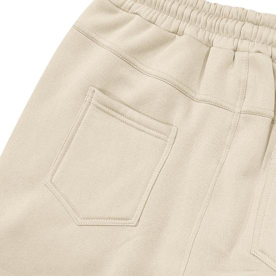 Men Winter Sweatpants Thickened Cargo Pants Warm Casual Baggy Trousers Drawstring Waist Jogger Pants for Work Street Daily Wear