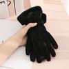 1 пара зимних перчаток с толстой плюшевой подкладкой, ветрозащитные, теплые, холодостойкие, с пятью пальцами, сенсорный экран, водонепроницаемые, противоскользящие, мягкие женские велосипедные перчатки