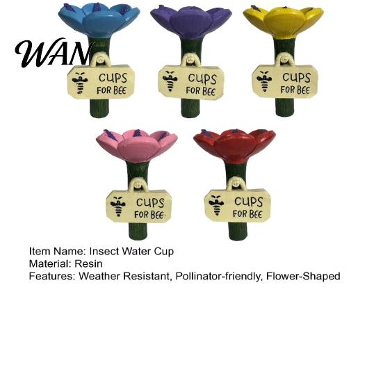 Outdoor Insect Water Bowl Cup Flower-Shaped Bee Watering Station Pollinator Hydration Eco-friendly Feeder for Bees Butterflies Garden Yard Decor