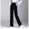 2022 Women Autumn Winter Wide Leg Pants High Waisted Loose Straight Velvet Trousers Graceful Leisure Warm Velvet Pants For Women