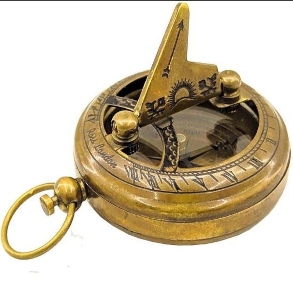 Латунный солнечный компас – 5,08 см кнопочный циферблат, рабочие карманные солнечные часы для походов и кемпинга